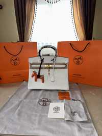 Geanta Hermes Birkin 35cm Alb Piele naturala 100%/Punga Hermes