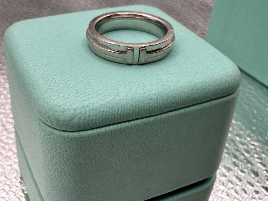 Inel Tiffany & Co aur alb cu rose