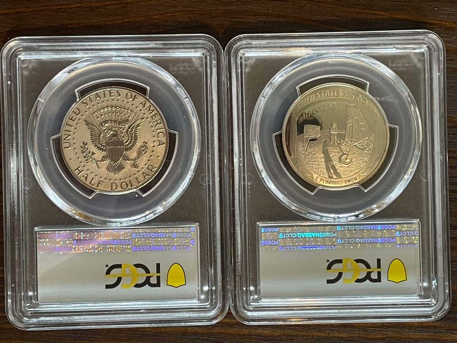 Lot monede America - 2019 Apollo II 50 / 2008 Silver Eagle