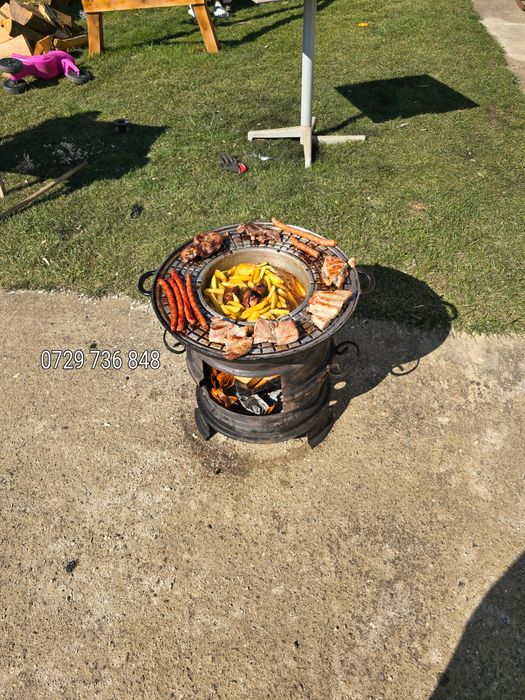 Grătare disc grill ceaune  din fontă  soba pirostrie  jante