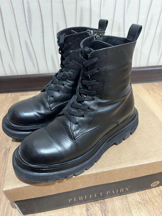 Кожаные зимние ботинки