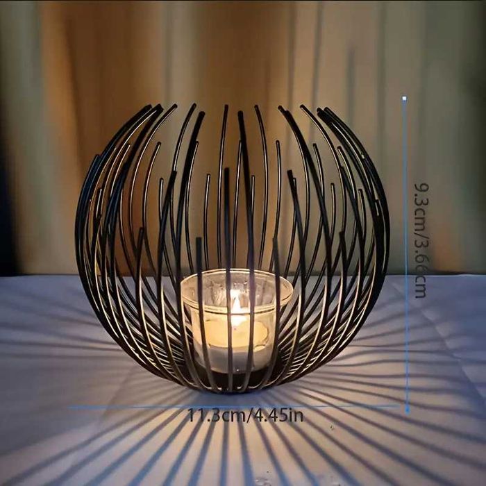 Suport decorativ rotund pentru lumânări, din fier în stil european