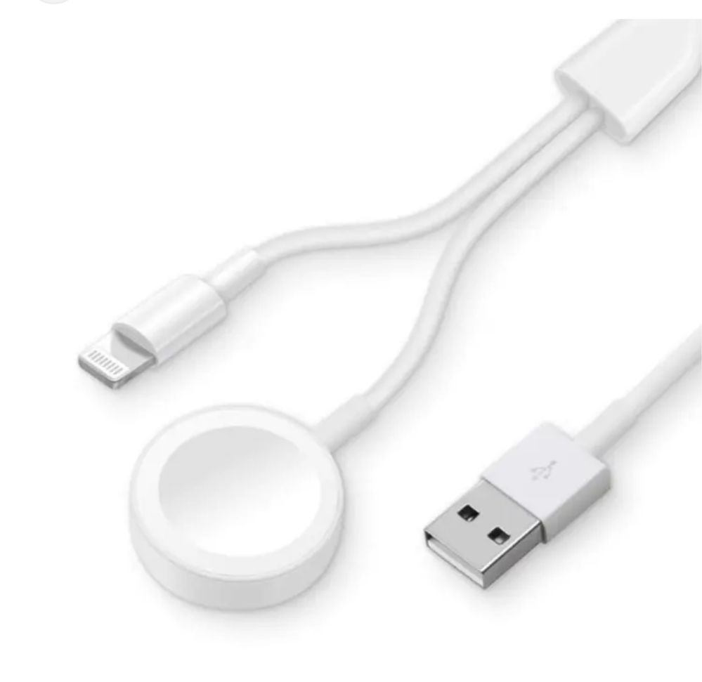 Cablu Incarcator Dublu Telefon Iphone si Ceas Apple Watch