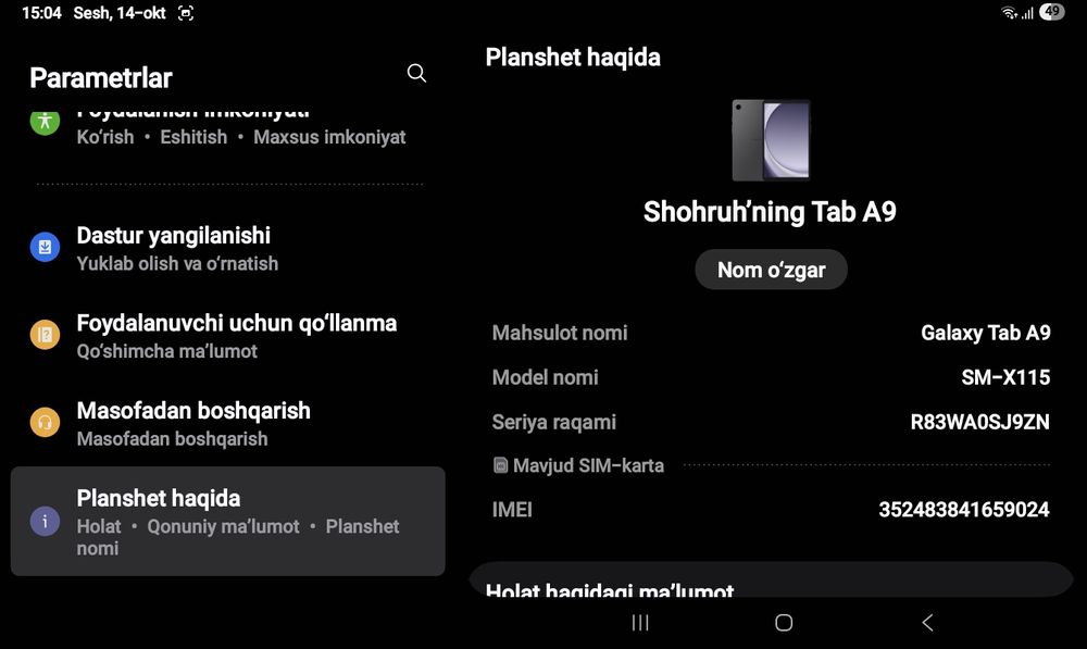 Samsung galaxy tab a9 5g