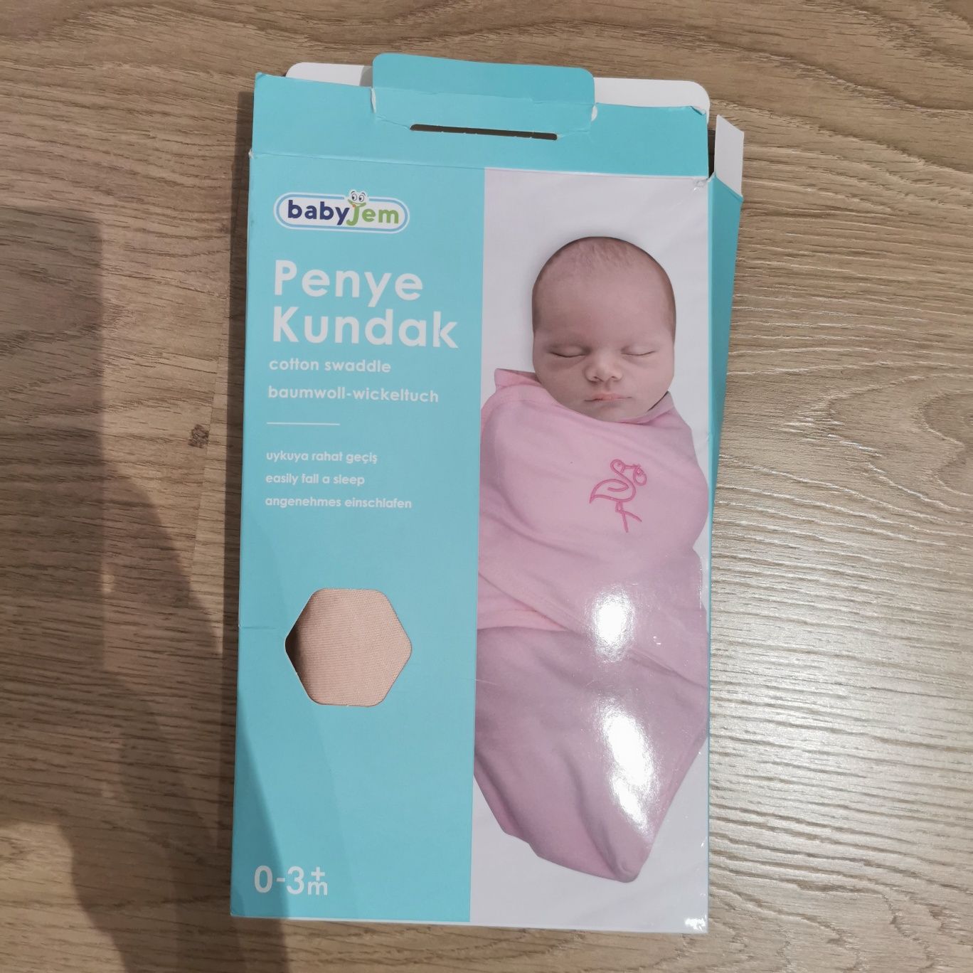 Sistem de infasare din bumbac 0-6 luni BabyJem Swaddle Somon