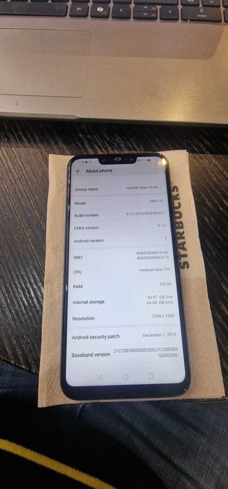 Telefon huawei mate 20 lite, 4gb RAM, 64 GB stocare