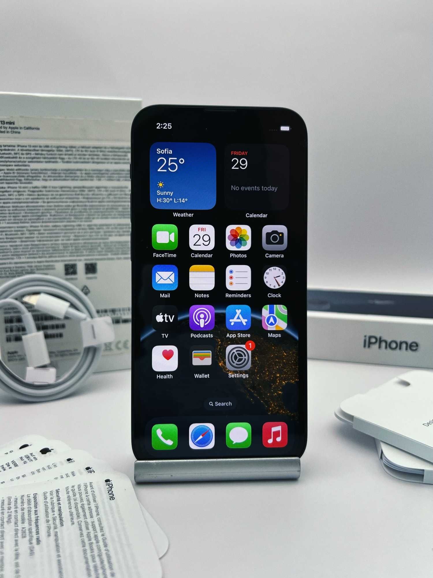 iPhone 13 mini, 128GB, Midnight, 100% батерия, КАТО НОВ, ГАРАНЦИЯ!