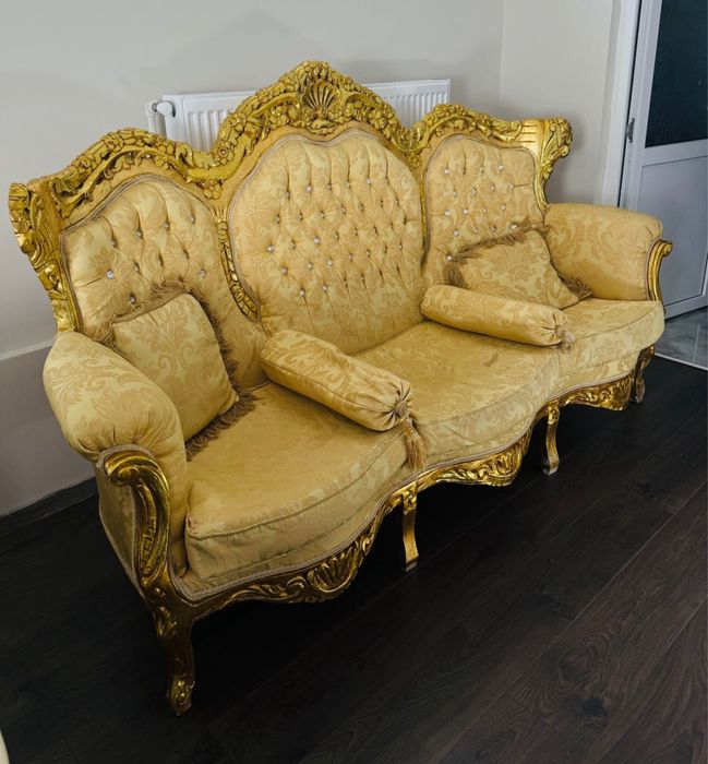 Set venețian: canapea +  fotolii + măsuță blat marmură