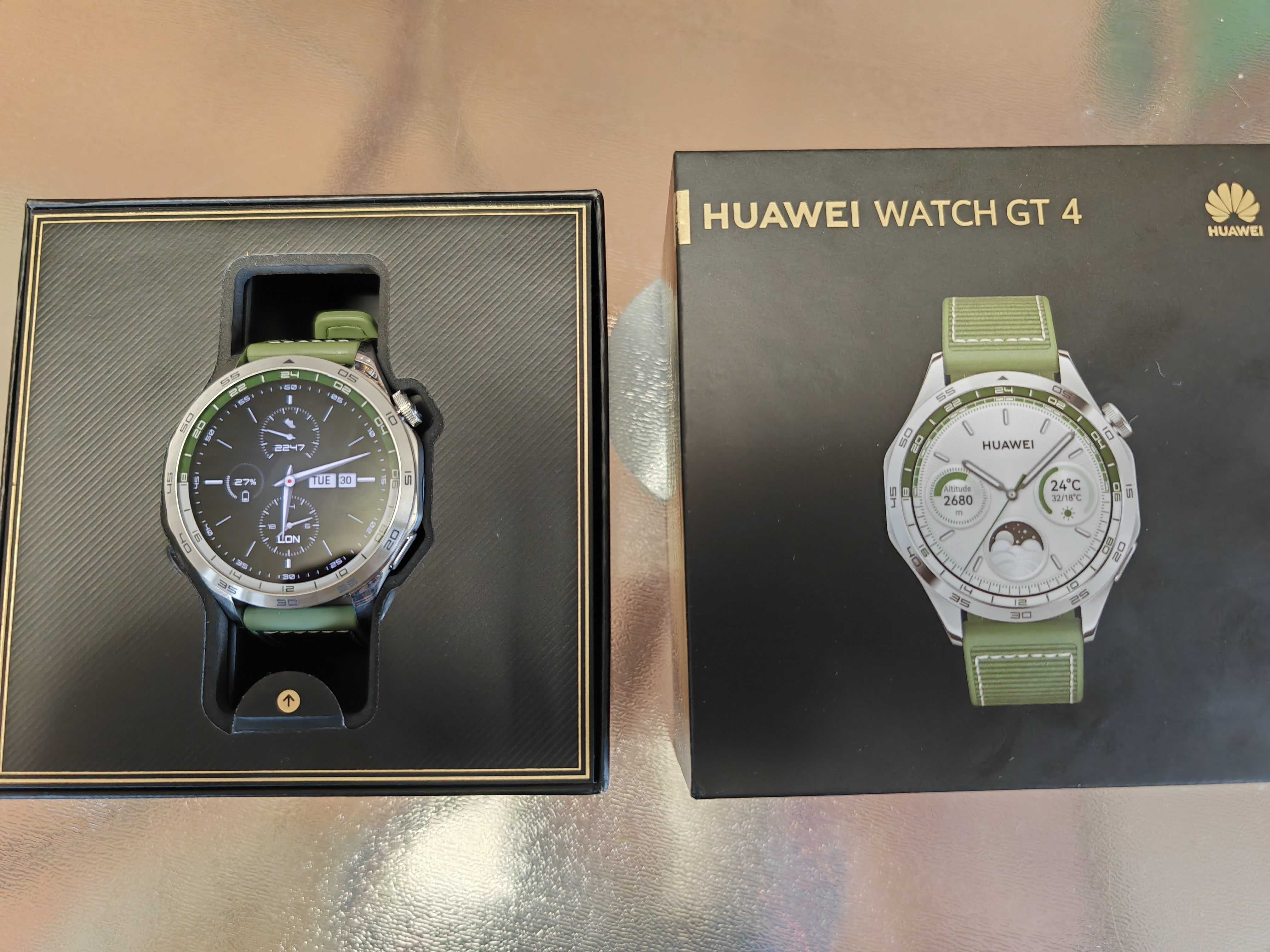 Huawei Watch GT 4, 46mm, Green. Nou. Cutie plus garantie 2 ani.