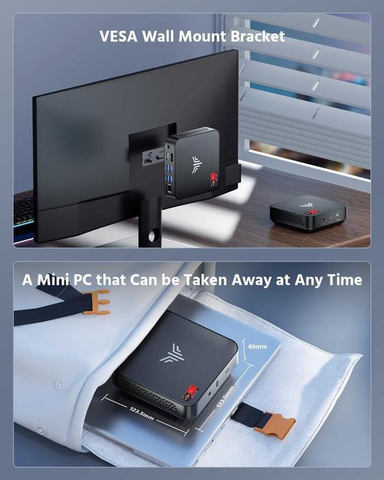 Mощен Mини PC NiPoGi - Ryzen 7 5700U, 16GB RAM, 512GB SSD