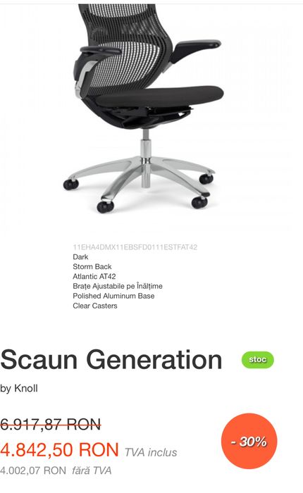 Vand Scaun birou Generation