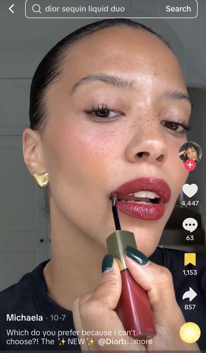 Ново! цвят 881 Rouge Dior Sequin Liquid Duo