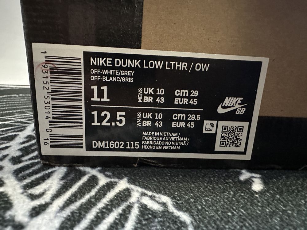 Nike dunk off-white 02 of 50 eu44-45 обувки