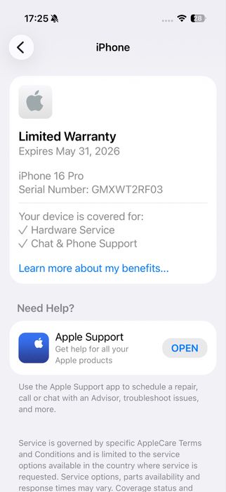 iPhone 16 Pro Black Titanium 128 GB - 100% Battery Health