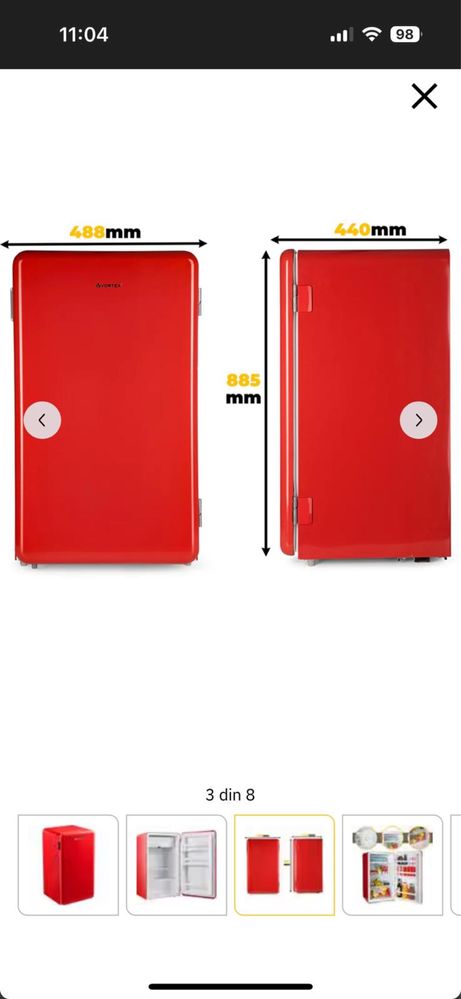 Frigider Vortex rosu