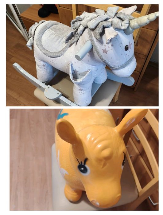 Căluț balansoar și căluț de cauciuc