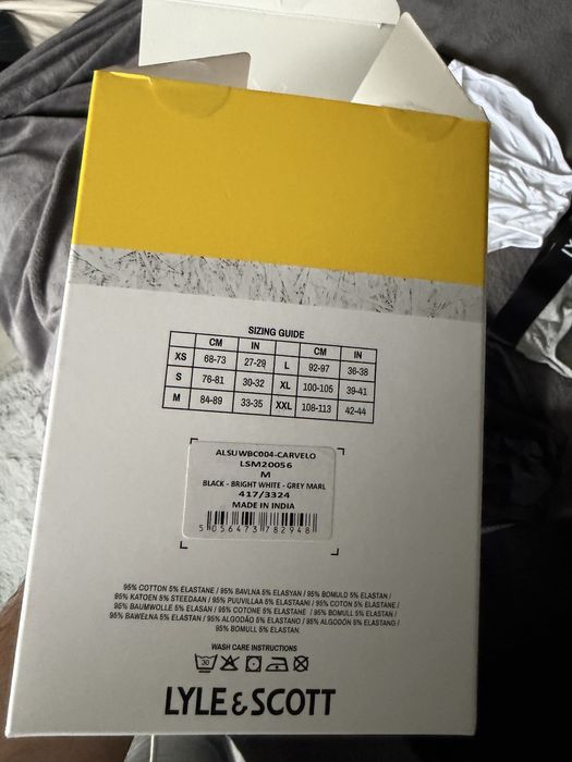 Lyle & Scott set 5 chiloti gri-negru-alb marimea M noi originali