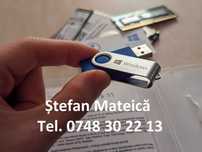 Stick USB nou nouț cu Windows 7, 8, 10, 11 sau Office. Licență retail.