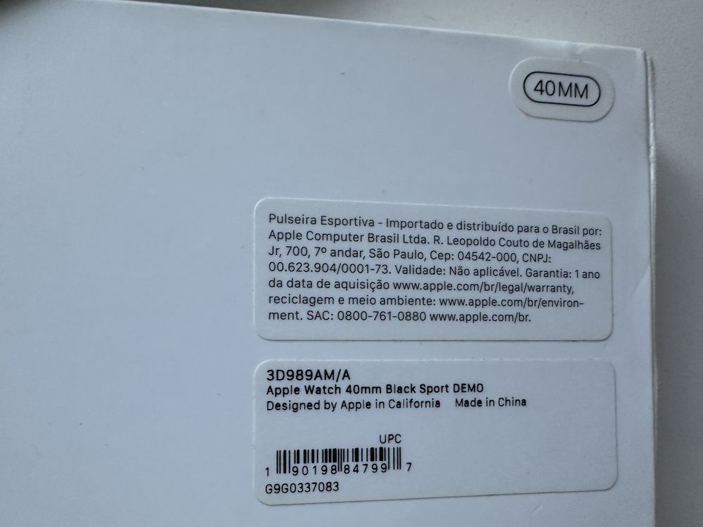Apple Watch 40mm Black Sport DEMO