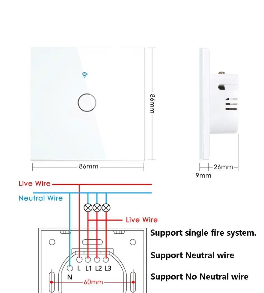 Смарт wifi сензорен ключ за осветление