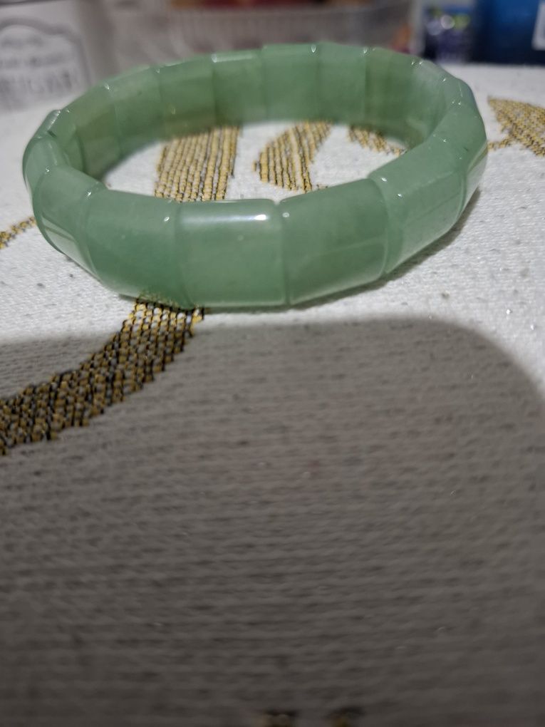 Brățară jad China masiva reglabila 1 cm latime
