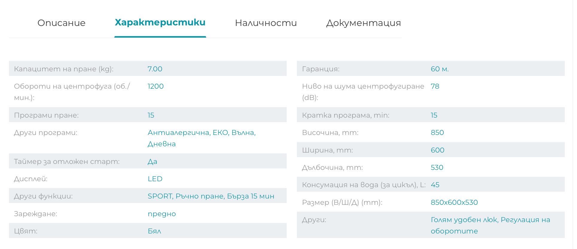 Пералня Finlux FXN 107T2  7.00 kg