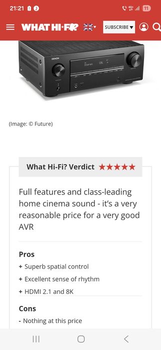 Denon AVR X2700H Receiver Dolby Atmos Blietooth eArc Wifi  8K