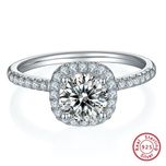 Inel Logodna cu Diamant Moissanite UNA VIDA 1ct Argint 925