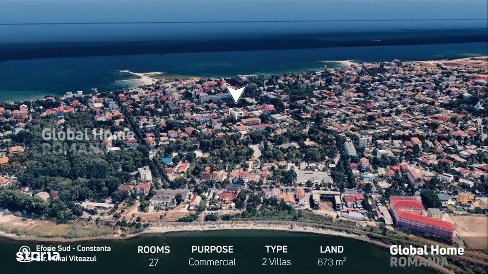 Pensiune Turistica | 2 Vile - 27 Camere Total - Teren 673 MP | Eforie