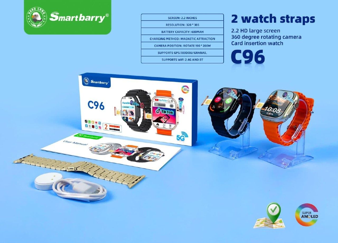 Smart Watch C96, 5G Sim kartali soat, Умный смарт часы с сим-картой