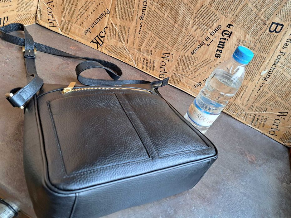 дамска чанта,черна кожена торба-естествена кожа,нова,малка