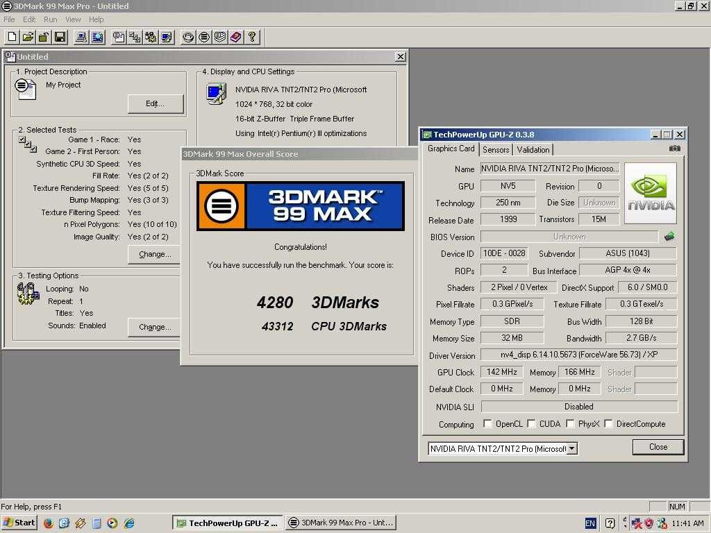 Placa video retro Asus Nvidia TNT2 PRO 32MB SDR AGP4x