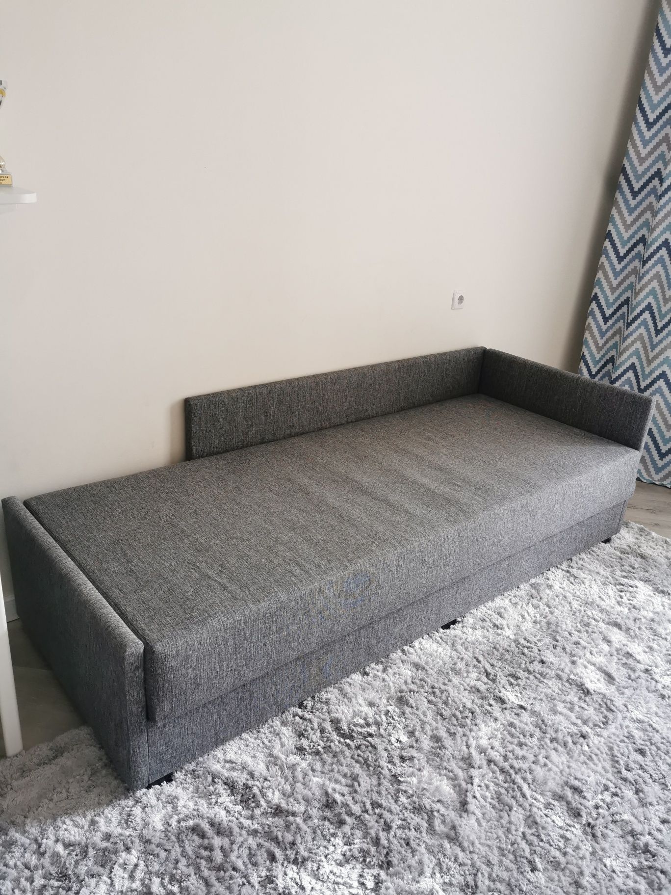 Кровать-кушетка НЭРСНЕС Сандсбру, серый 80x200 см. IKEA