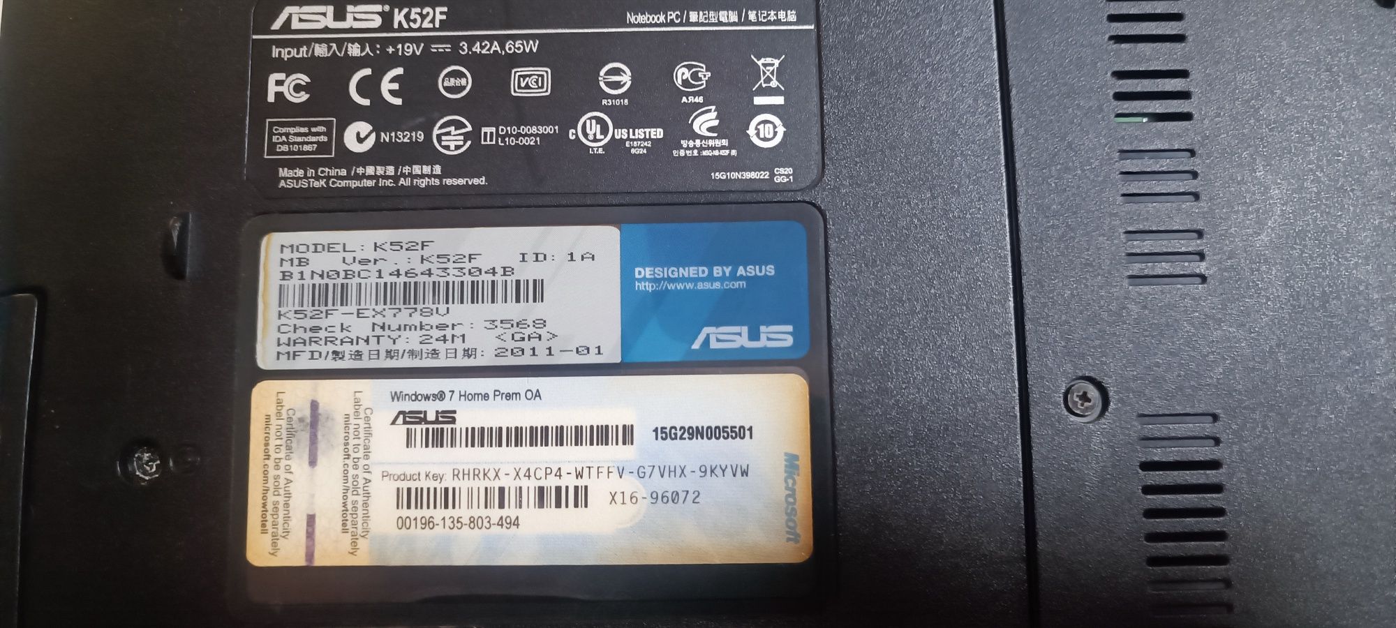 Laptop Asus k52f
