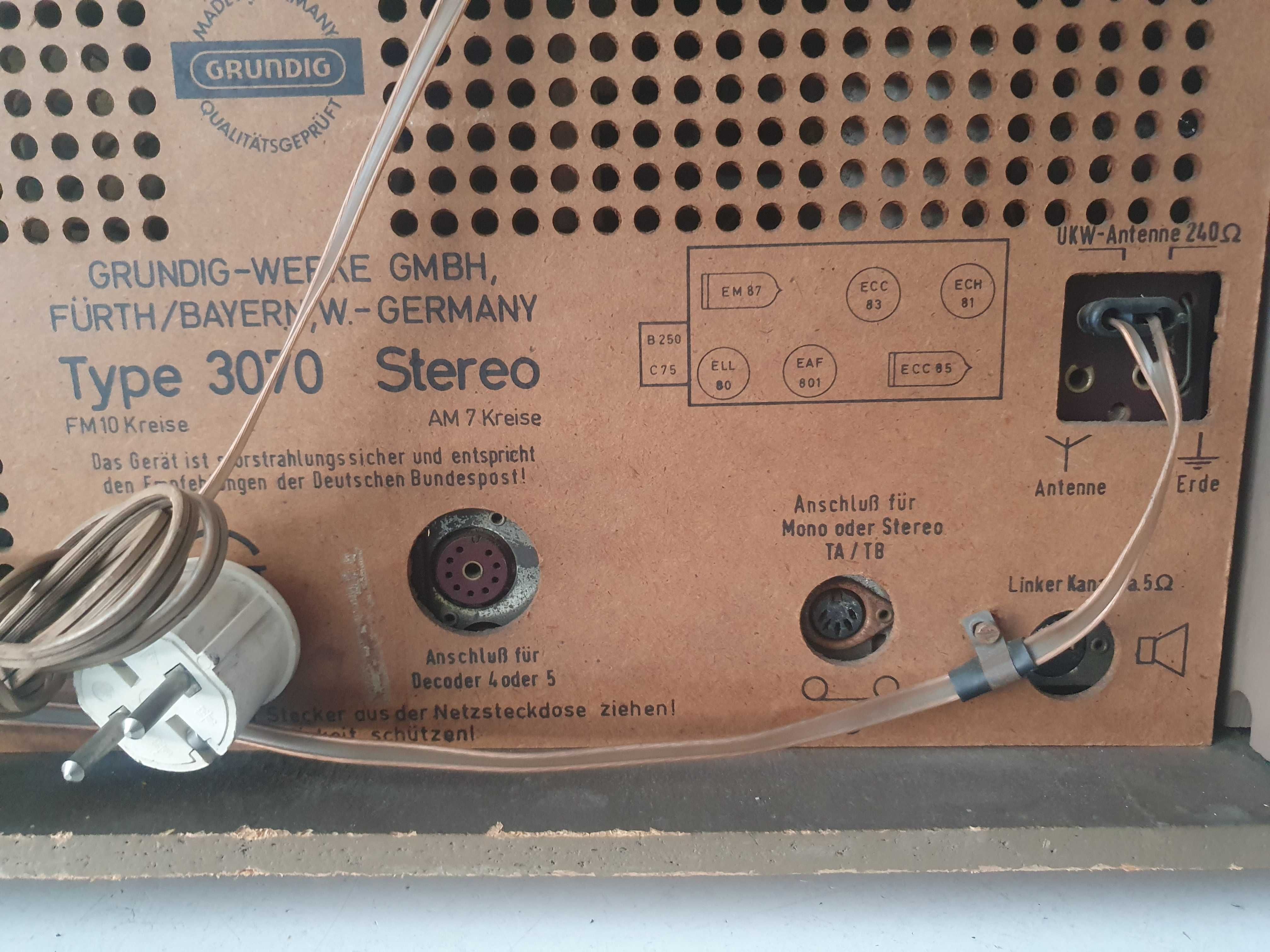 Grundig type 3070 muzica lampi tuburi radio amplificator muzica