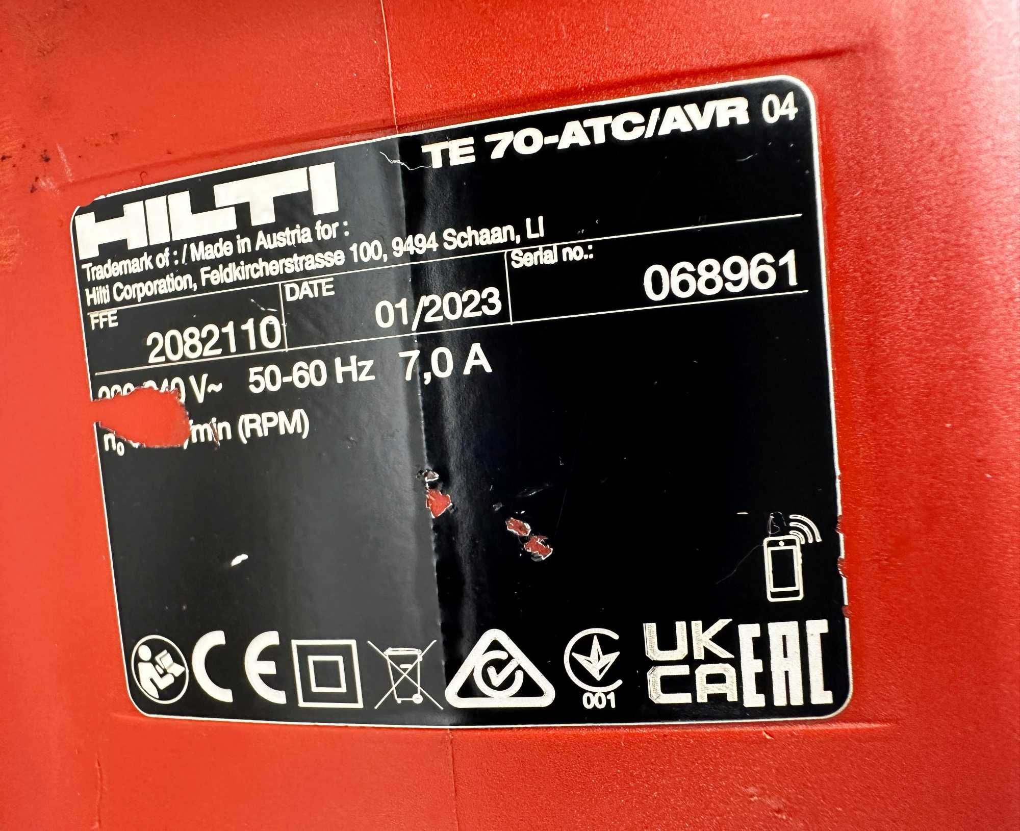 Hilti TE 70-ATC/AVR (04) - Комбиниран мощен перфоратор 2100W 14.5J