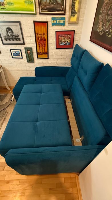 Разтягащ се, ъглов диван