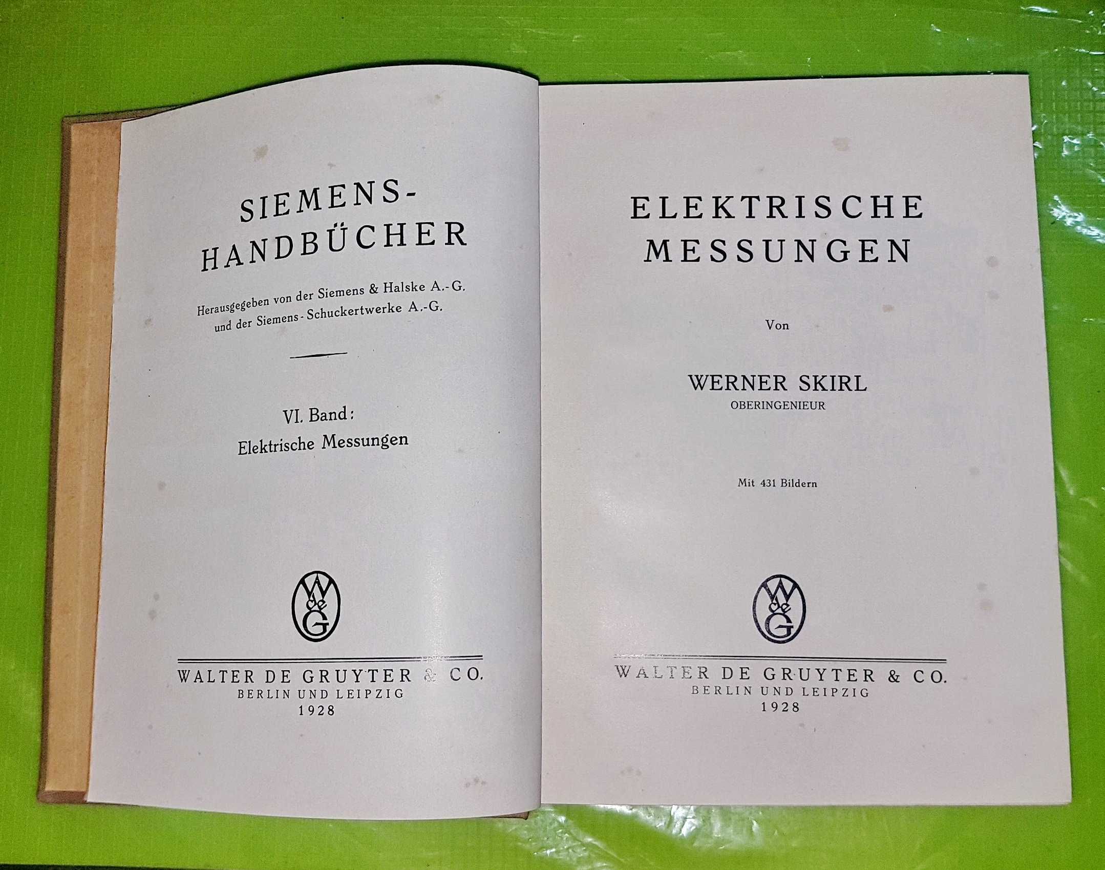 D980-Manual SIEMENS Aparate de masurat electrice-vol.6-1928.
