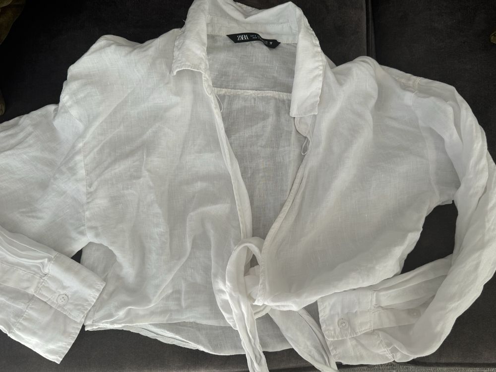 Ленена crop блуза на zara