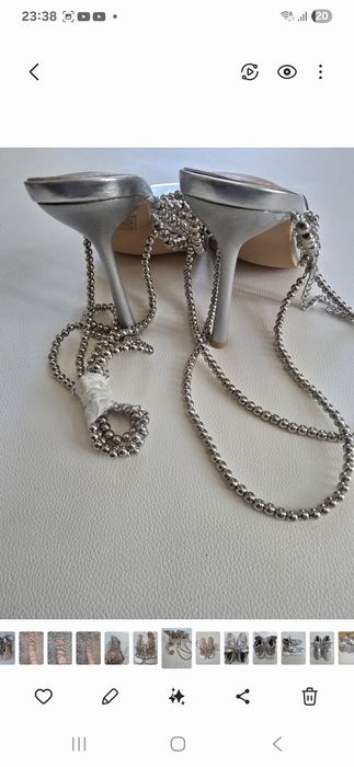 Sandale argintii noi