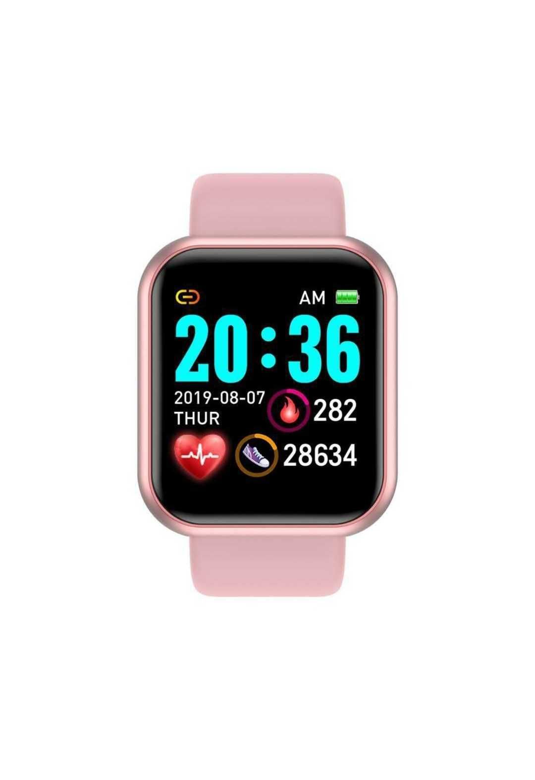 Smartwatch toate funcțiile: sport, sănătate, dietă. Carcasă&curea Roz
