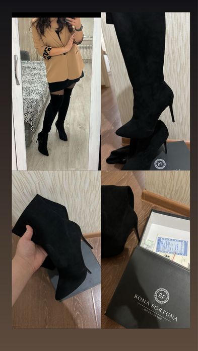 Продам женский ботфорты замшевые