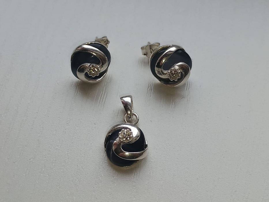 Set argint cercei si pandantiv