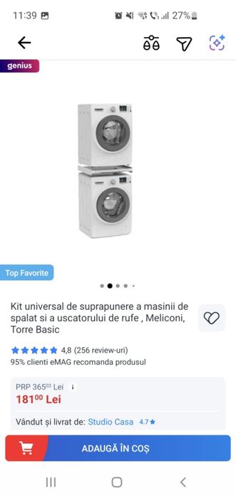 kit universal de suprapunere masina de spalat și uscător de rufe