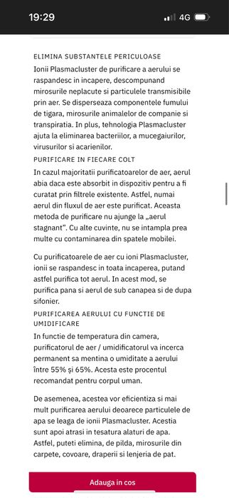 Purificator umidificator silentios