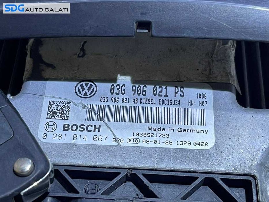 Kit Pornire ECU Calculator Motor Cip Cheie Imobilizator VW Golf 5 2.0 TDI BMM 2004 - 2008 Cod 03G906021PS 0281014067 [L2259]