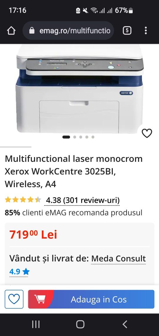 Vând imprimanta noua XEROX 3025BI