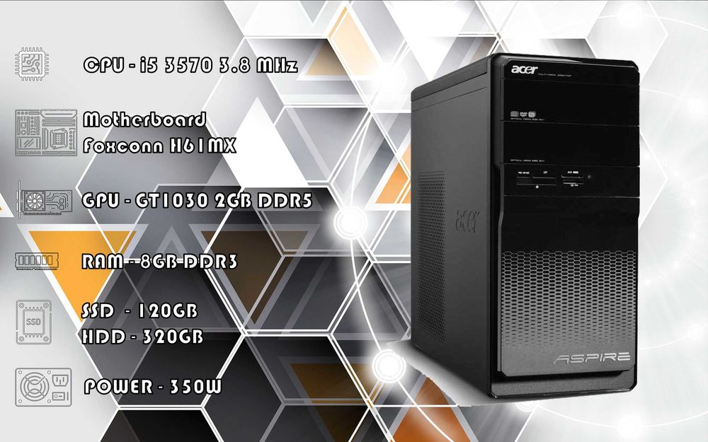 Игровой i5 3570\GT 1030 2GB\RAM 8GB\SSD 120\HDD 320GB