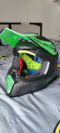 Casca XS off road MT Falcon System D6 verde fluor mat