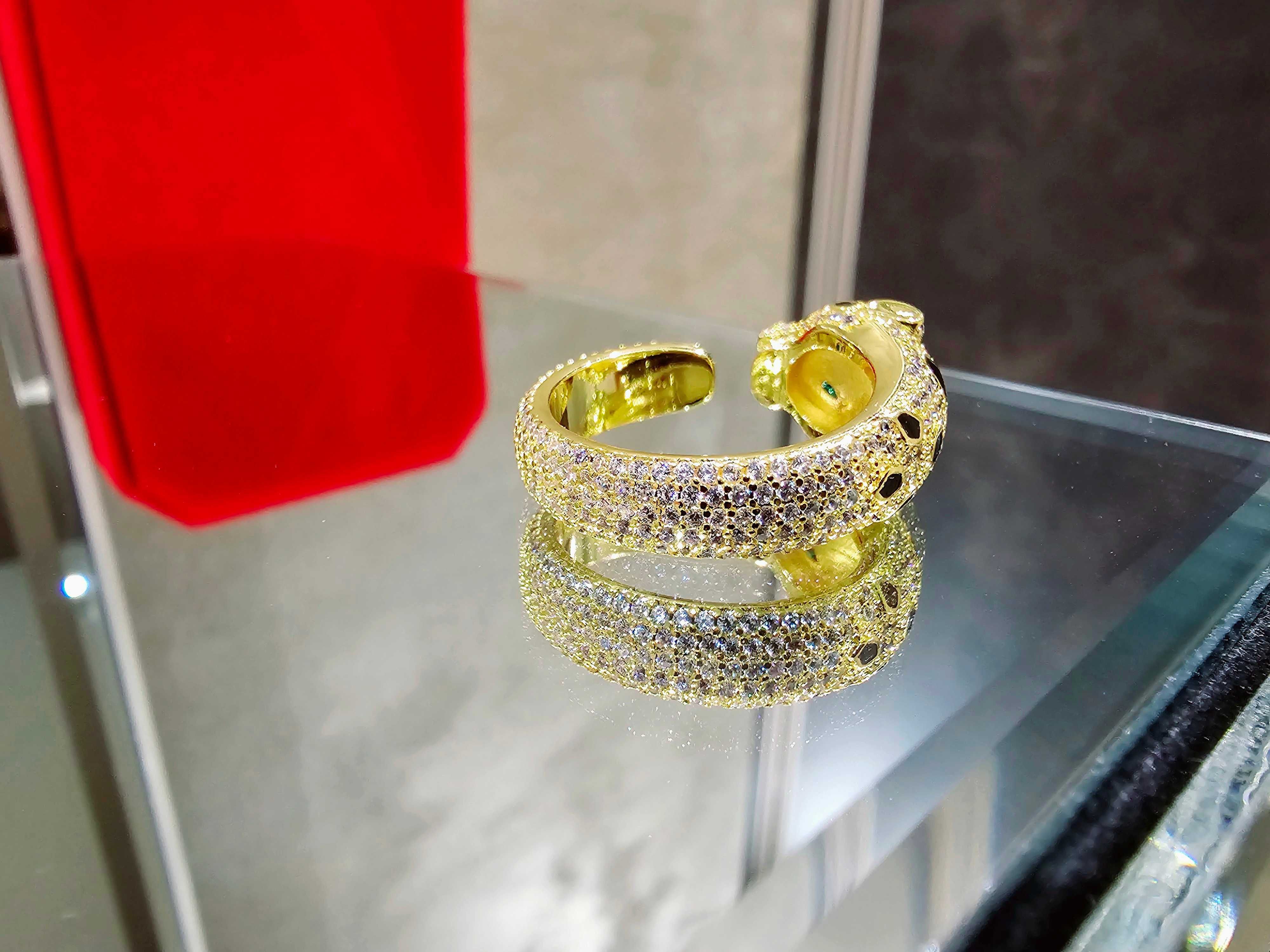 CARTIER Panthere de Cartier Gold Black Paved Diamonds Дамски Пръстен